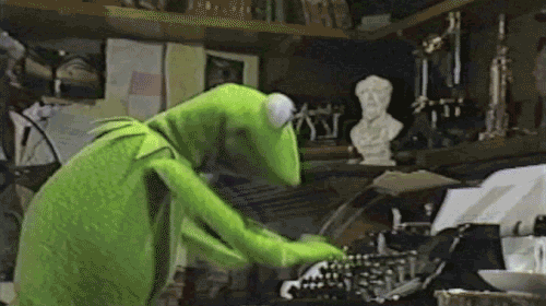 Kermit the Frog writing