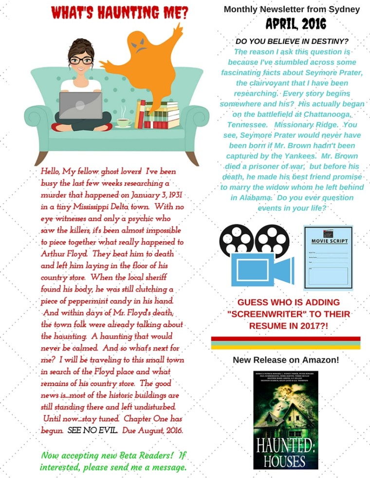 Newsletter, April, 2016